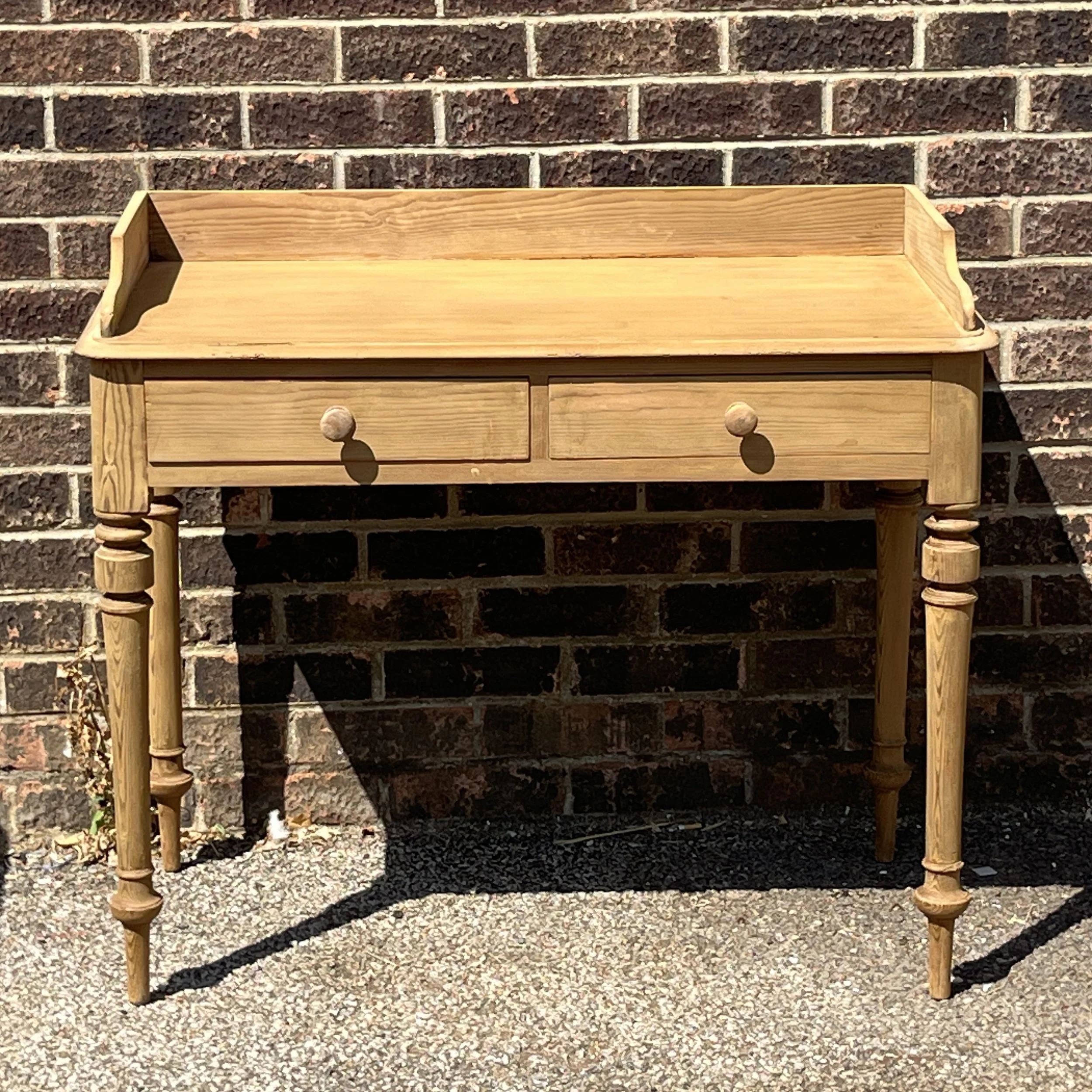 Late Victorian Pine Dressing Table with Splashback