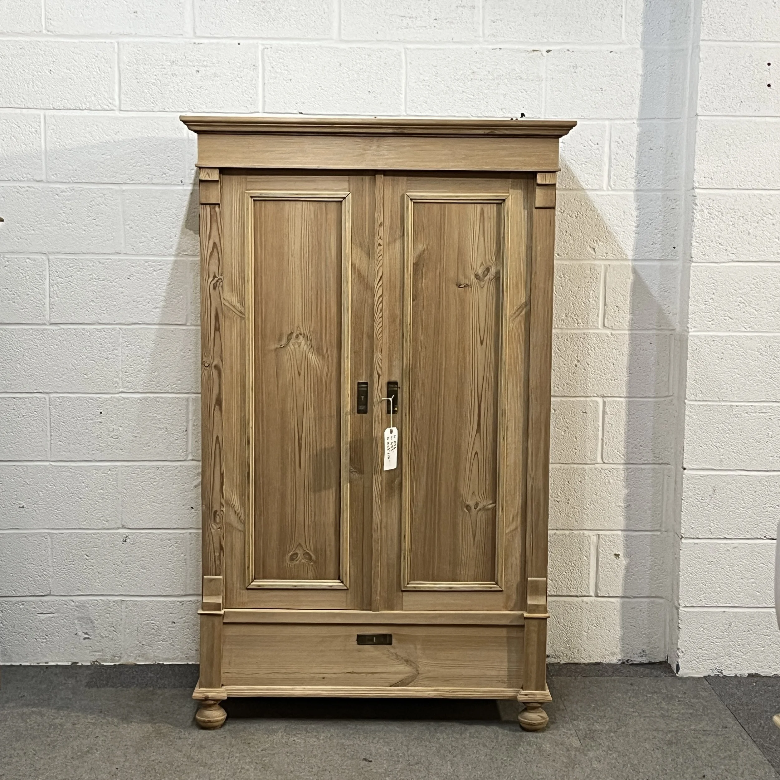 Small Antique Pine Wardrobe Which Dismantles