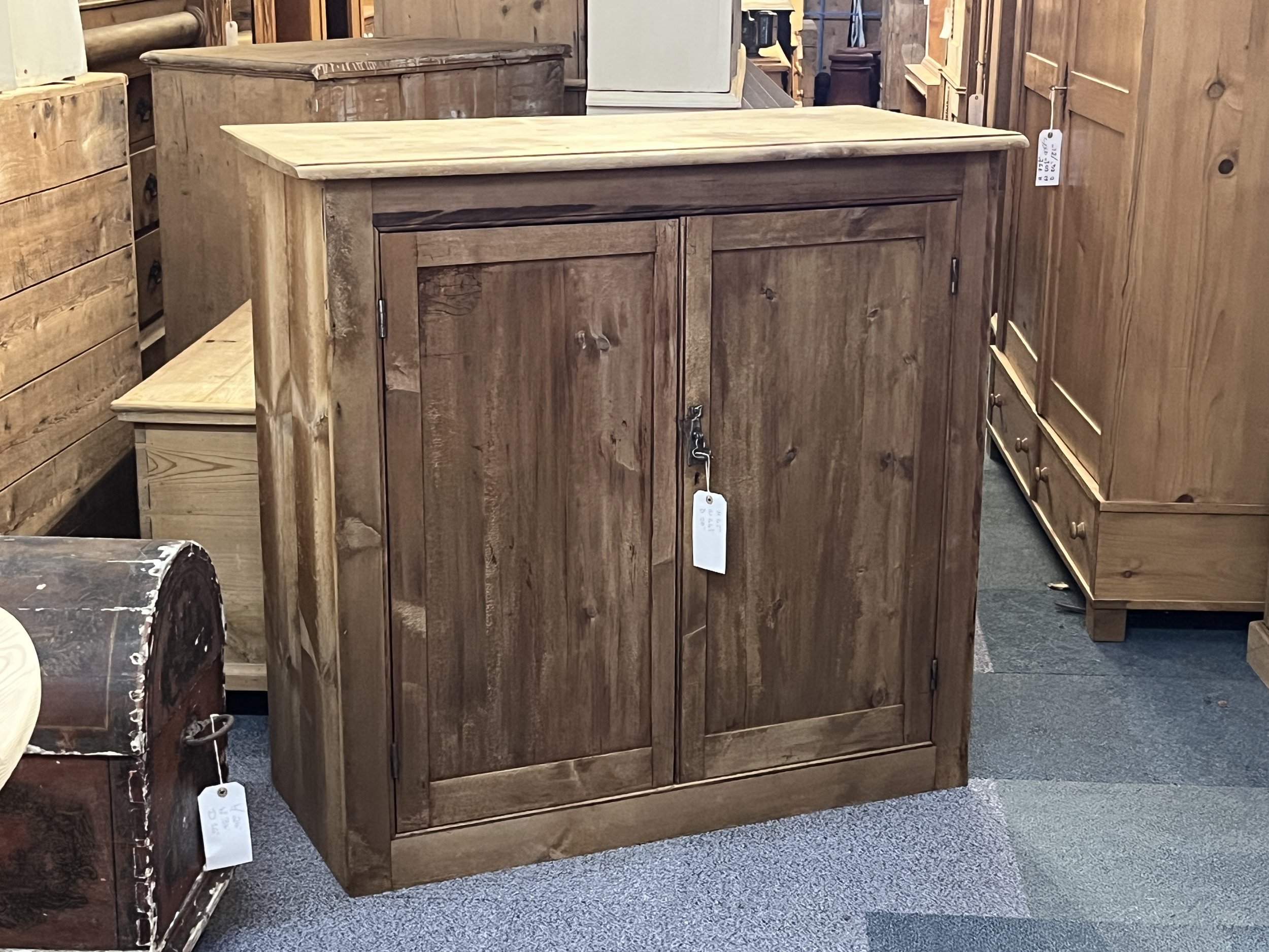 Pine 2 Door Cupboard with Interior Shelf