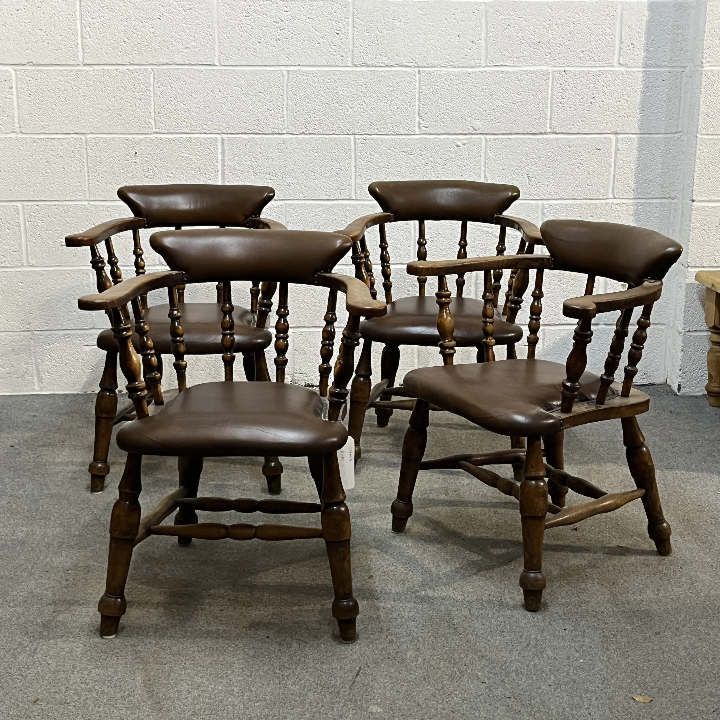 Set Of 4 Vintage Captains' Chairs