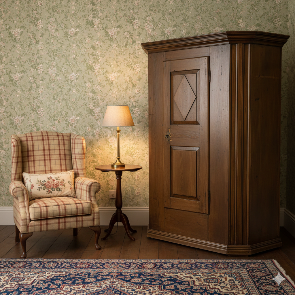 Early 1800's East German Pine Single Door Armoire Cupboard