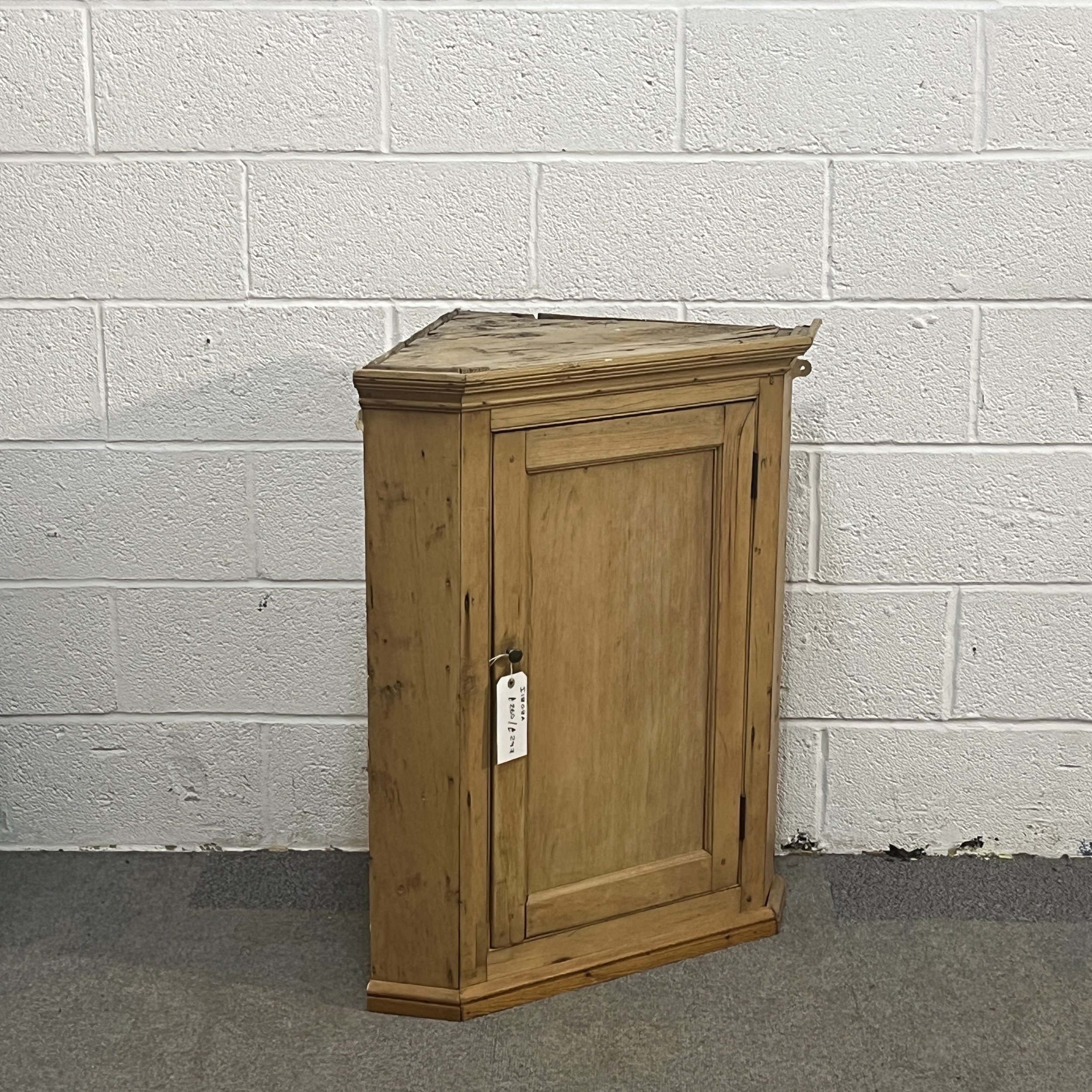 Victorian Pine Wall Hanging Corner Cupboard