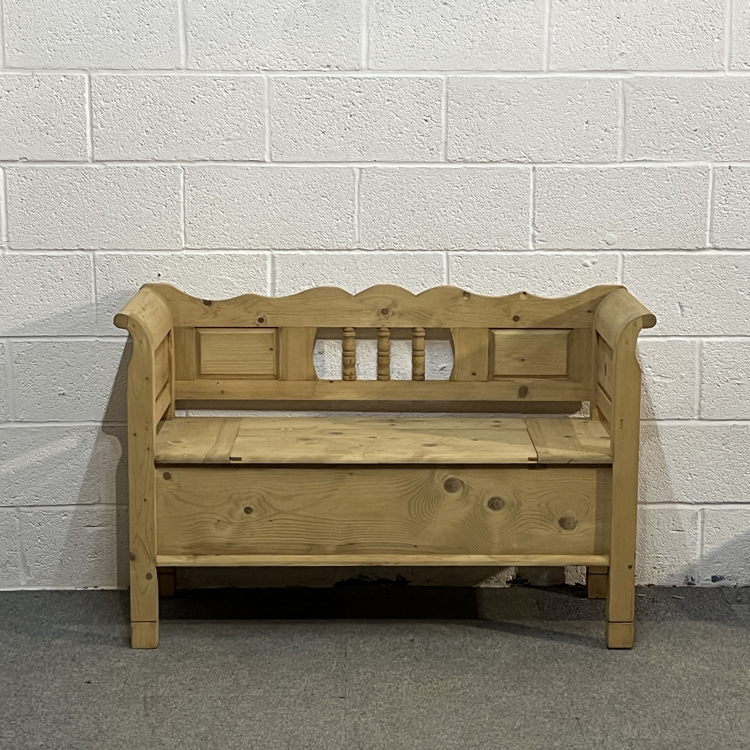 New Pine 2 Seater Storage Bench