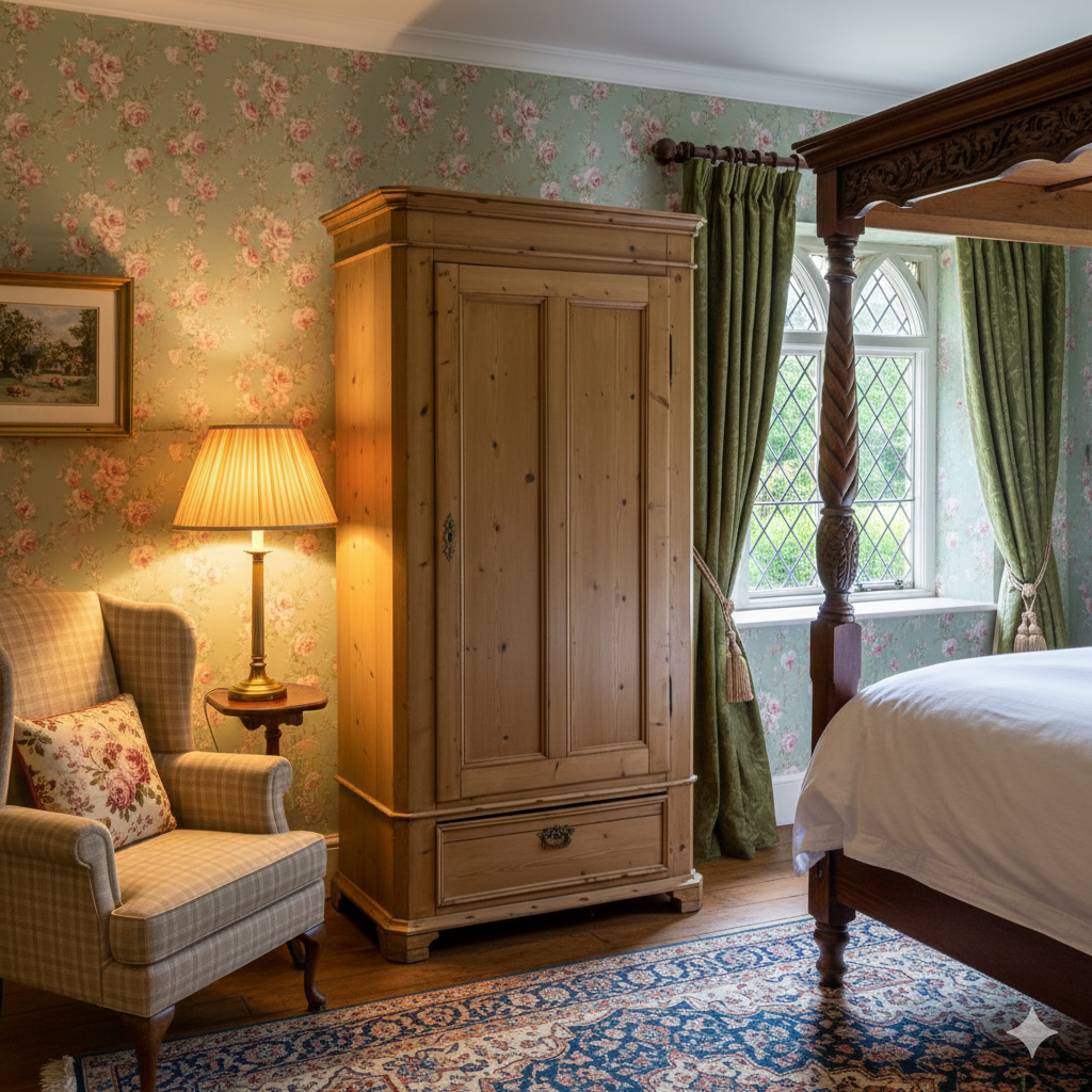 Tall Antique Pine Single Door Cupboard/Childs Wardrobe