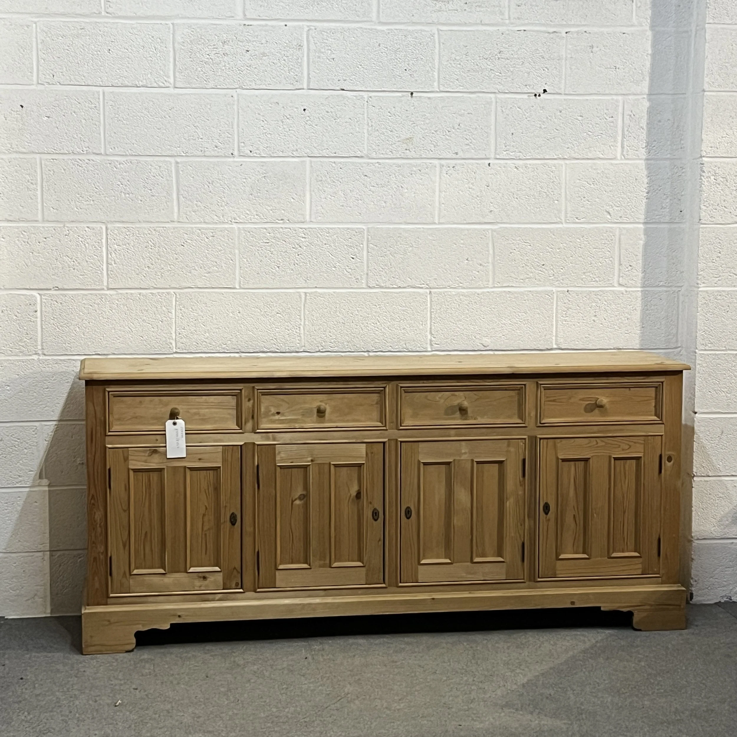 Large Pine 4 Drawer 4 Door Sideboard