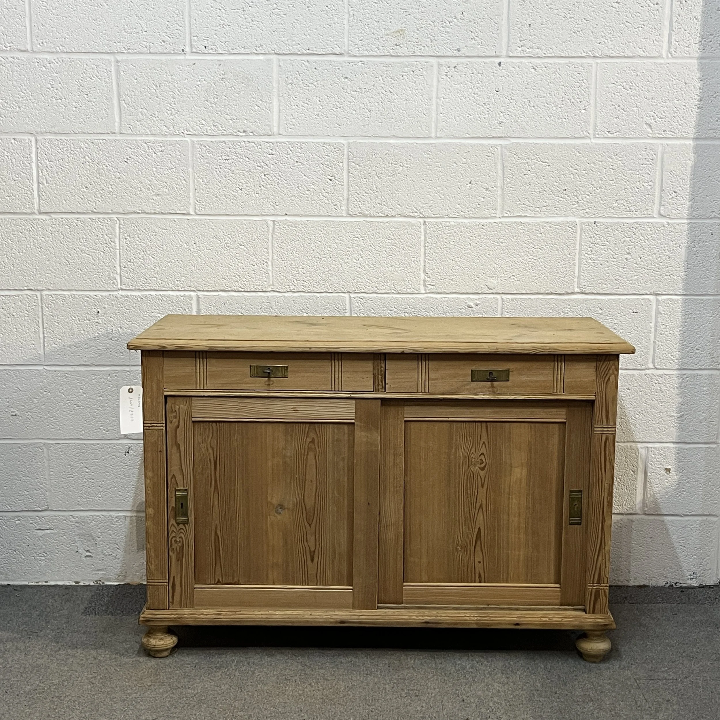 Antique Pine Cupboard With 2 Sliding Doors Pinefinders