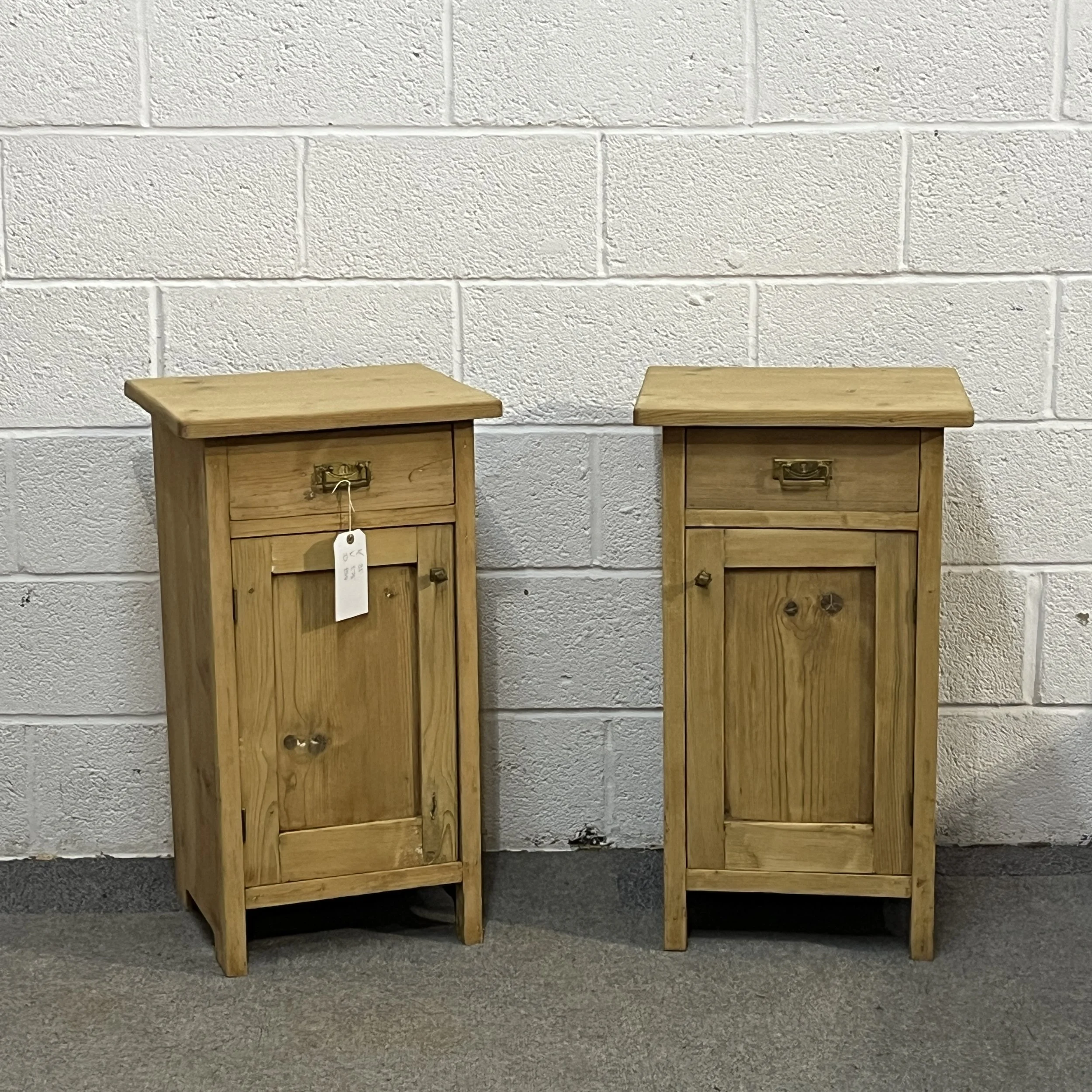 Pair Of Antique Pine Bedside Cupboards