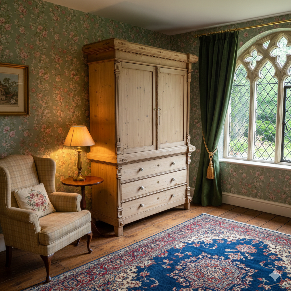 Large Dutch Antique Pine Linen Press