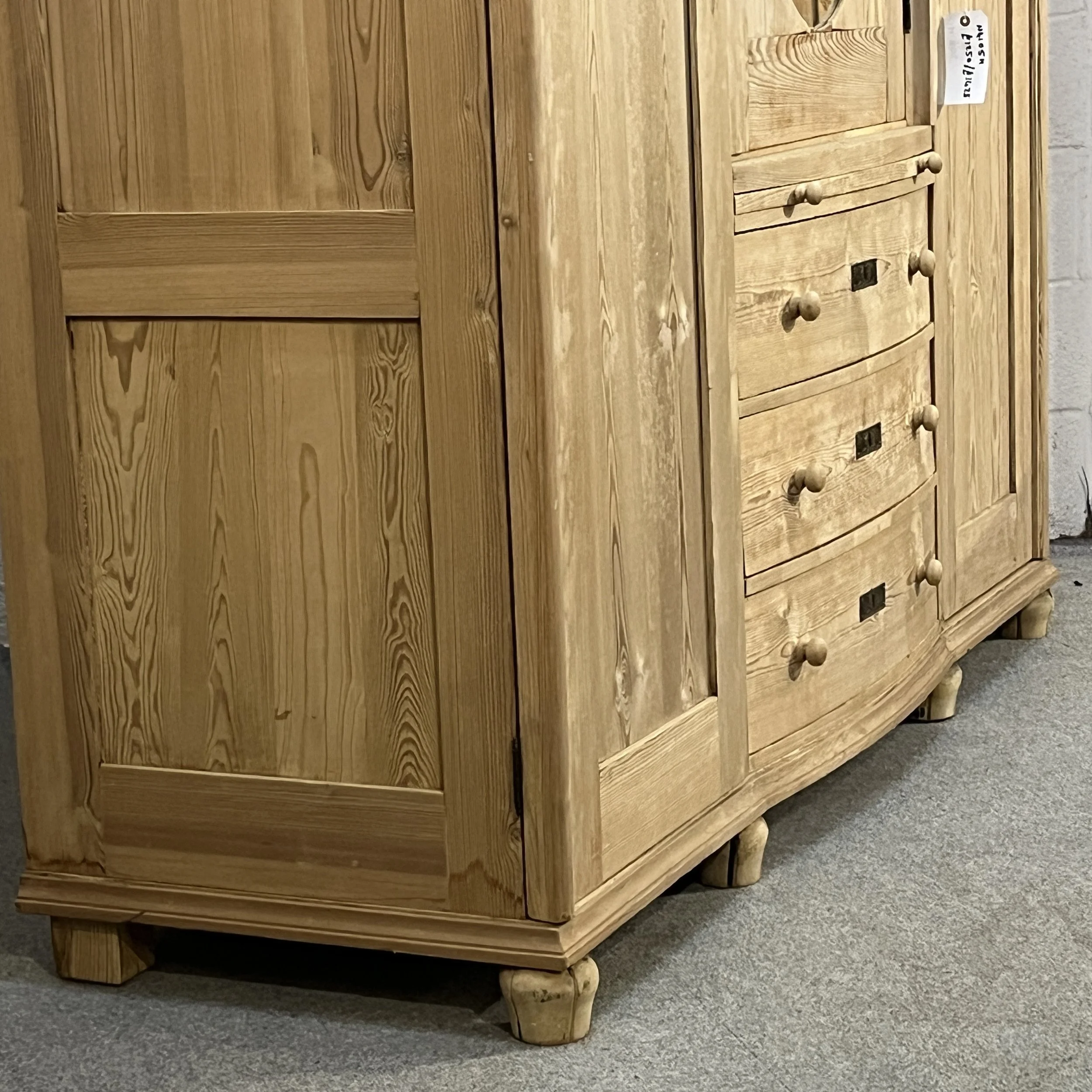 N4105H lower panelled side, curved drawers and short shaped feet