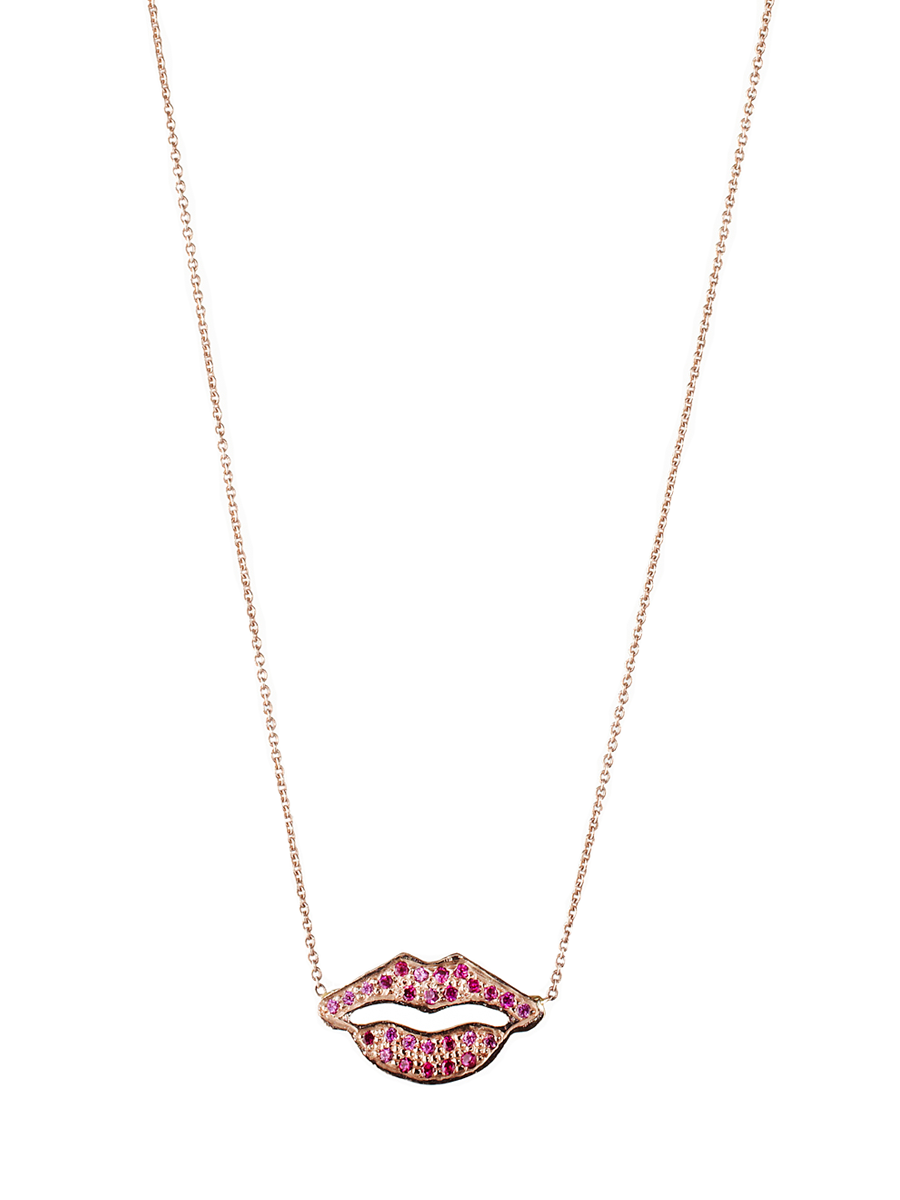 15mm Full Diamond Lip Necklace