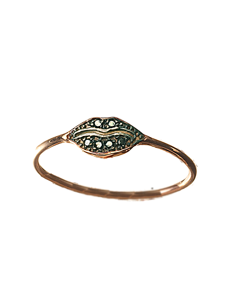 14K Full Black Diamond Lip Ring