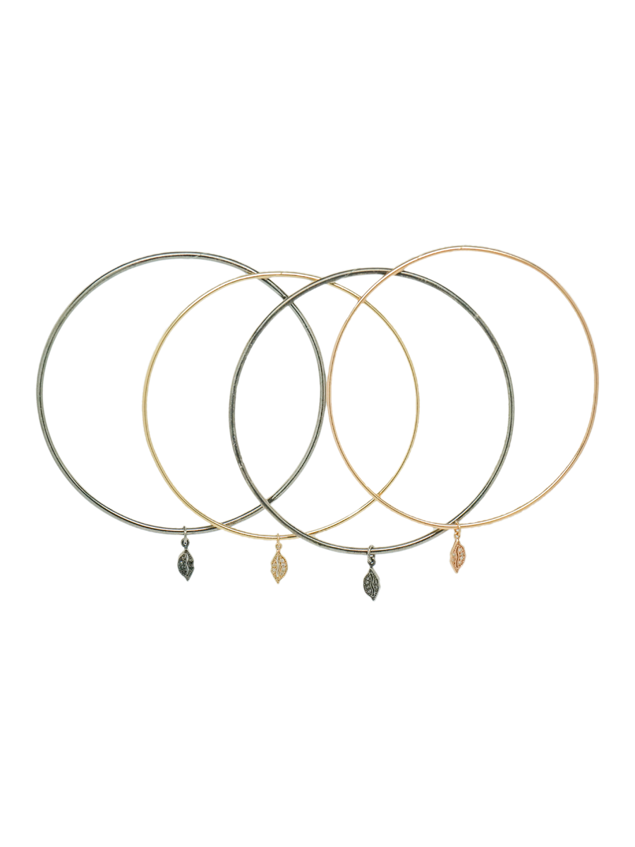 14K Full Pave Diamond Lip Bangle