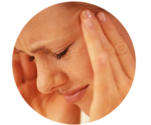 TMJ symptoms can include throbbing headaches.