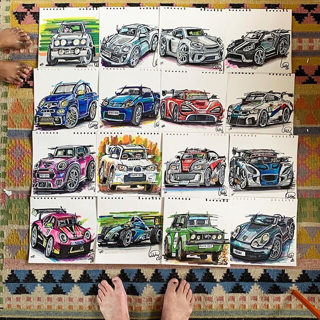 The next batch of original @popbangcolour #ContinuousCar drawings are ready to go to the o printers to be scanned - which one is your favourite? .
What would you like to see created next? Comment, below 👇🏻#ContinuousWheels #popbangcolour