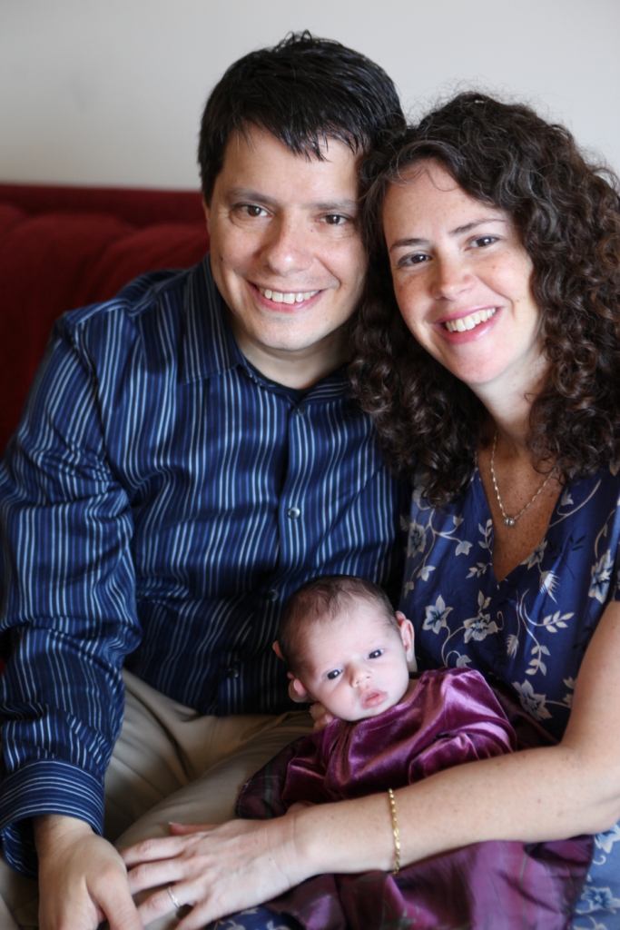Ben, Aliza, and baby Dina in Brooklyn