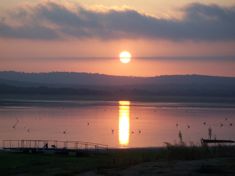 The lake is low, but that just makes it easier to catch fish!