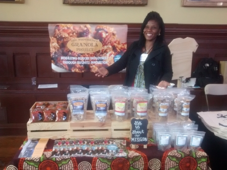 Aline, one of PGP's newest employees, at Buy with Heart Marketplace.