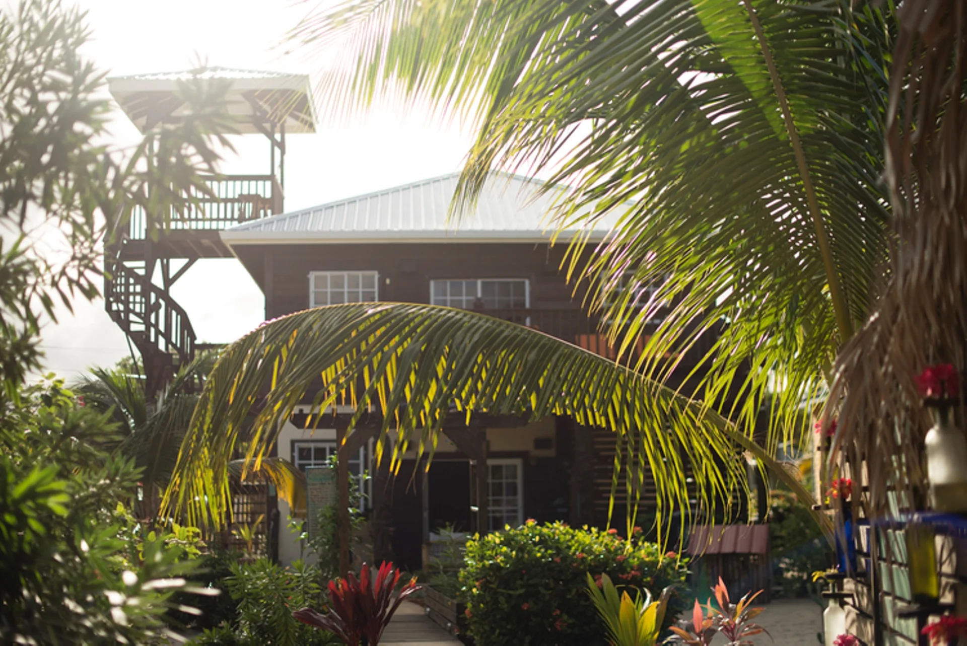 Looking at La Hacienda from the beach side