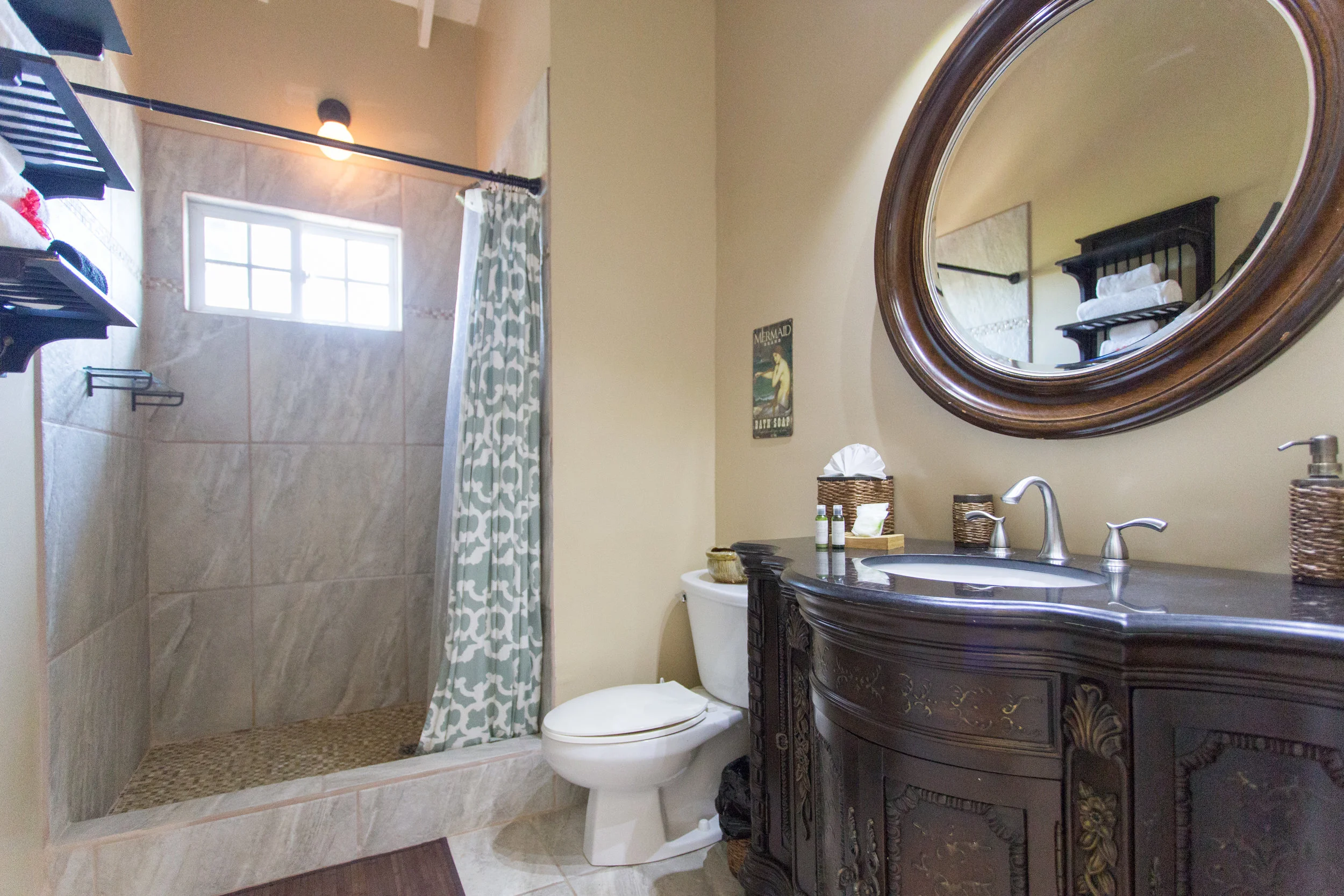 Gorgeous, large bathrooms with tiled showers