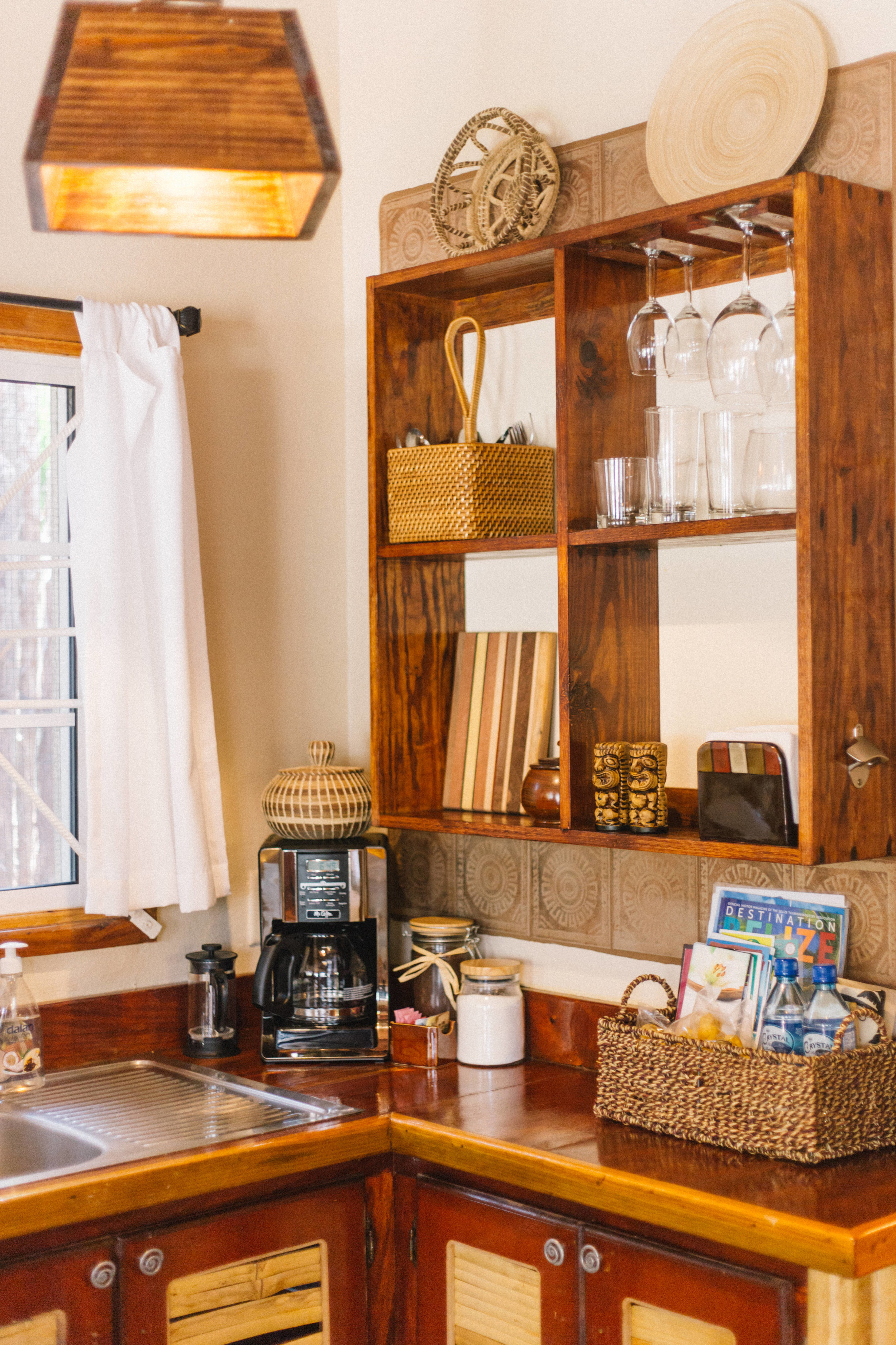 Our complimentary welcome baskets feature local treats. We provide coffee with sweeteners and creamer, and we have a tea kettle upon request.