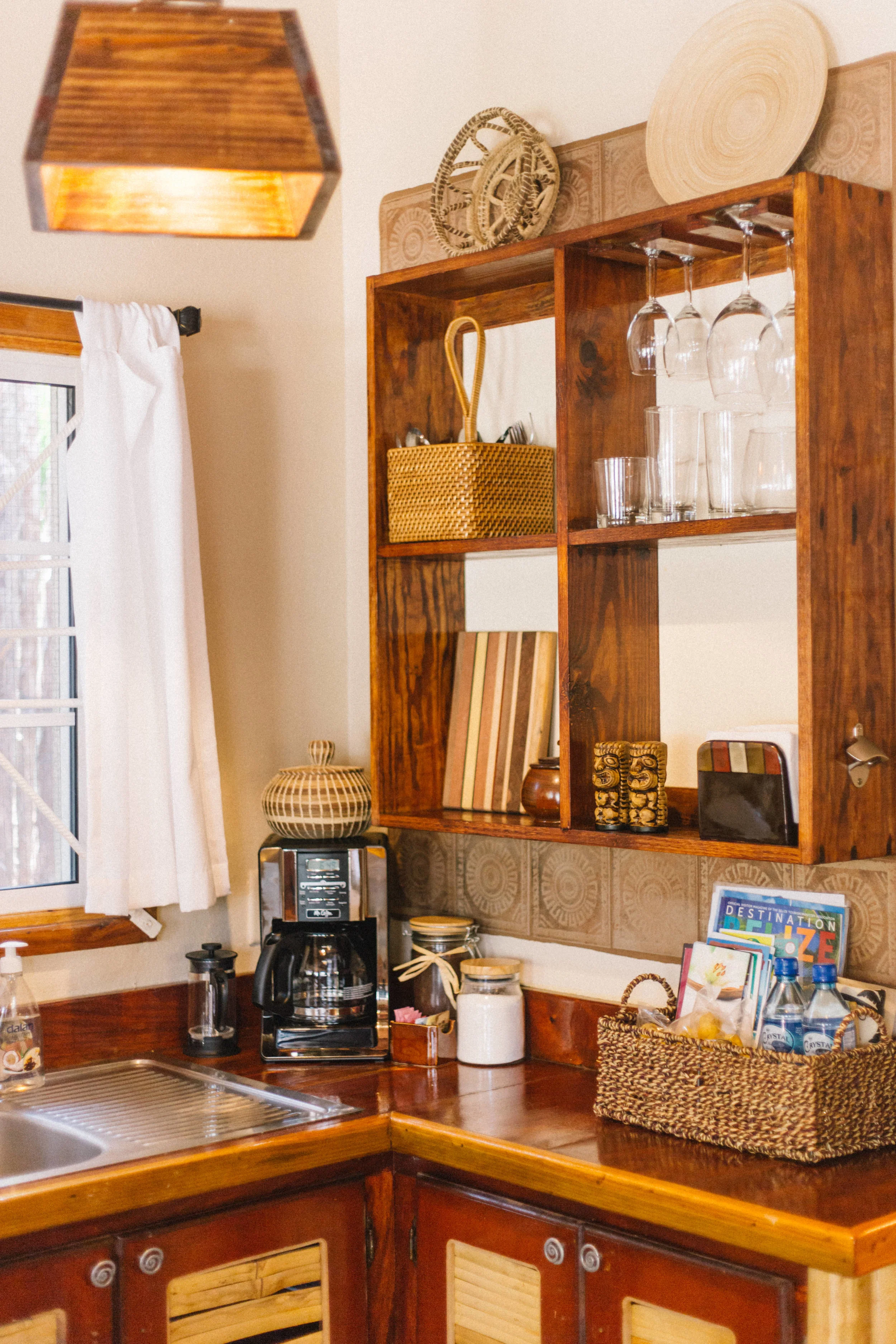 Our complimentary welcome baskets are full of local treats and gifts, beach/grocery tote, bottled waters, and plenty of information about local excursions and activitites. We provide coffee with sweeteners and creamer, and we have a tea kettle upon request.