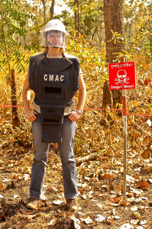 At a demining site in Battambang, Cambodia