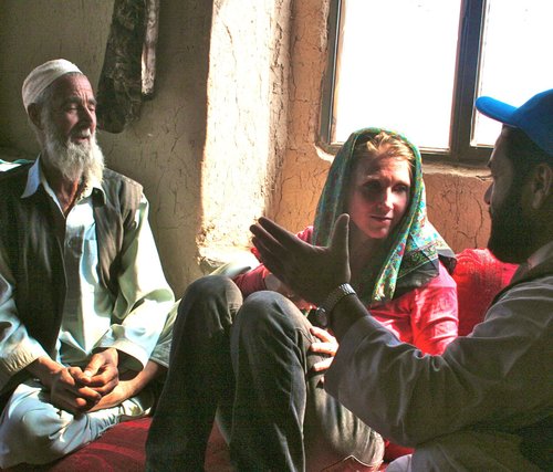 Interviewing returning Afghan refugees outside Kabul in 2011