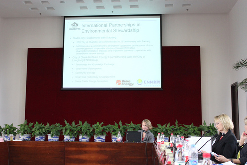 Presentation and overview of the City of Charlotte and Duke Energy's environmental and sustainability initiatives to China's Ministry of Housing and Urban Rural Development (MOHURD)
