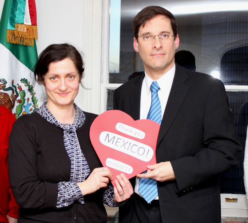With the Mexican Ambassador in London in February 2014