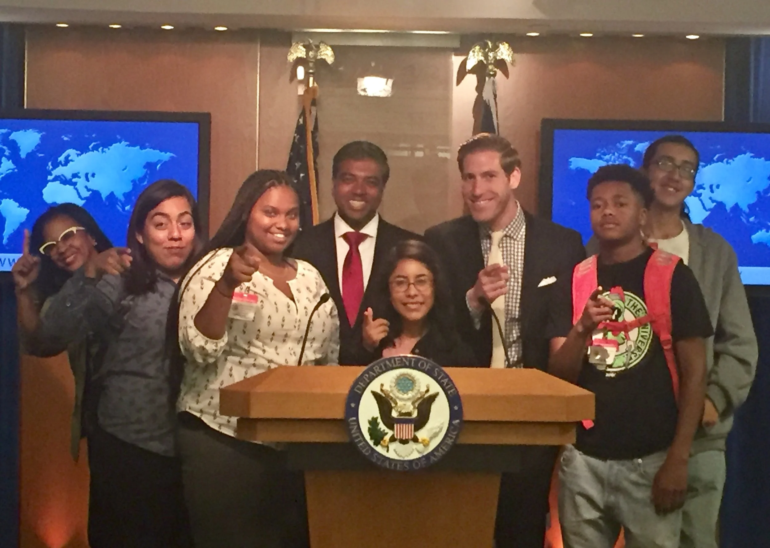 Hosting a group of young leaders from East Oakland, California at the U.S. Department of State - encouraging them to pursue careers in Foreign Affairs and Government