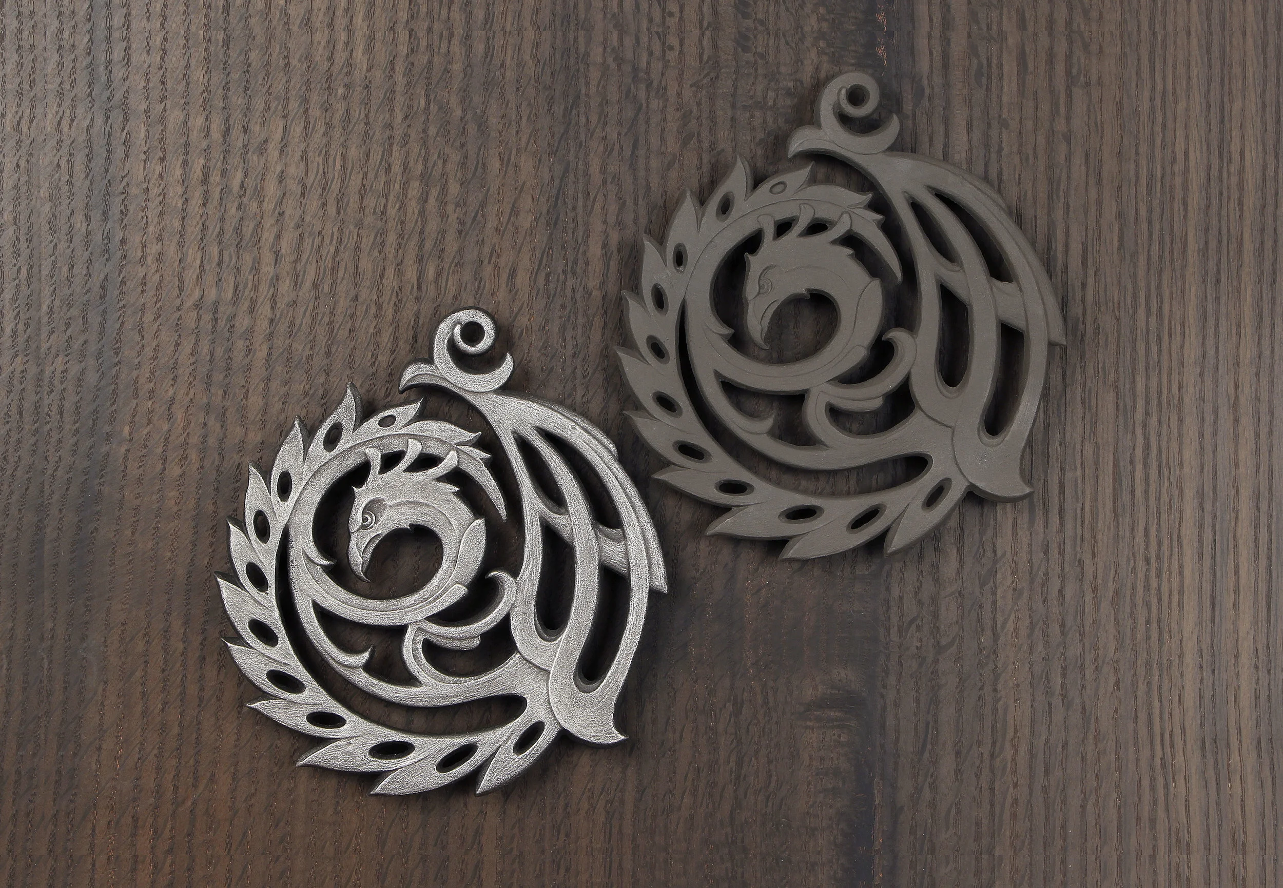 Phoenix Trivet 2011- TWO on grey oak 1.jpg