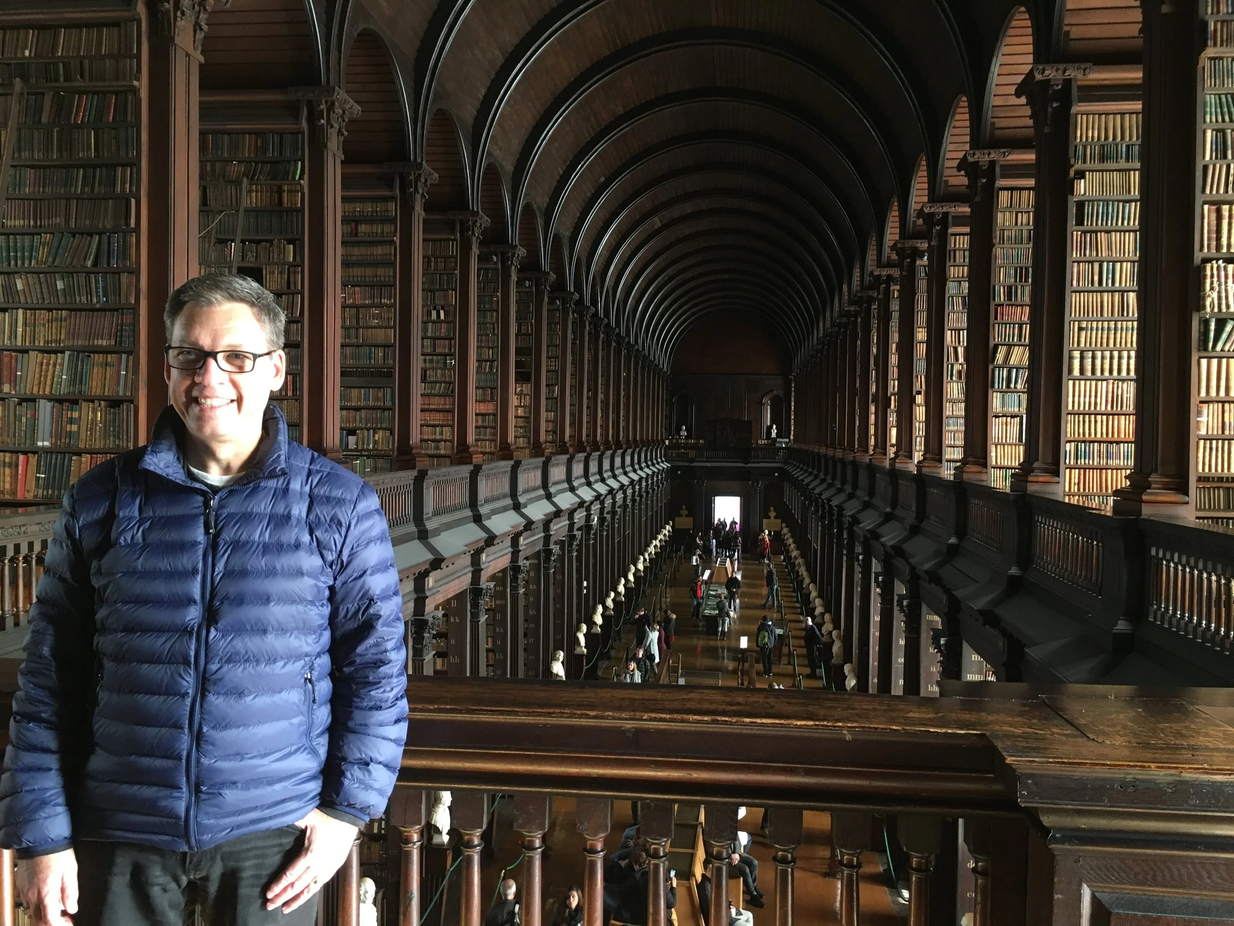 The boys got a back stage pass at the Library at Trinity College. 