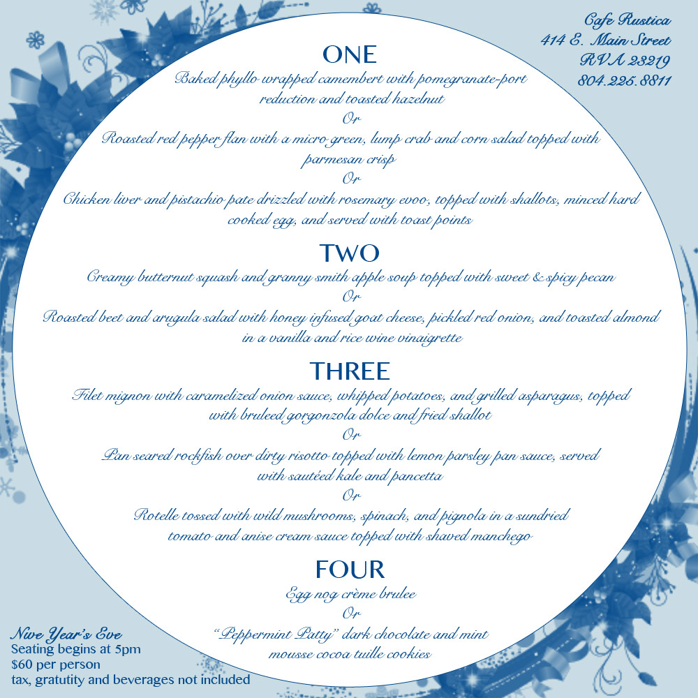 Join us for a New Year's Eve Feast!
