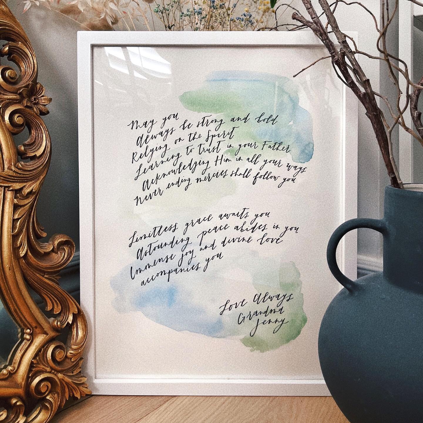 I&rsquo;ve been going through my photo archives and there&rsquo;s so much work I haven&rsquo;t shared. This was a special custom commission I did last year for my aunt who wrote a poem dedicated to her new grandson. I also painted one for her grandda