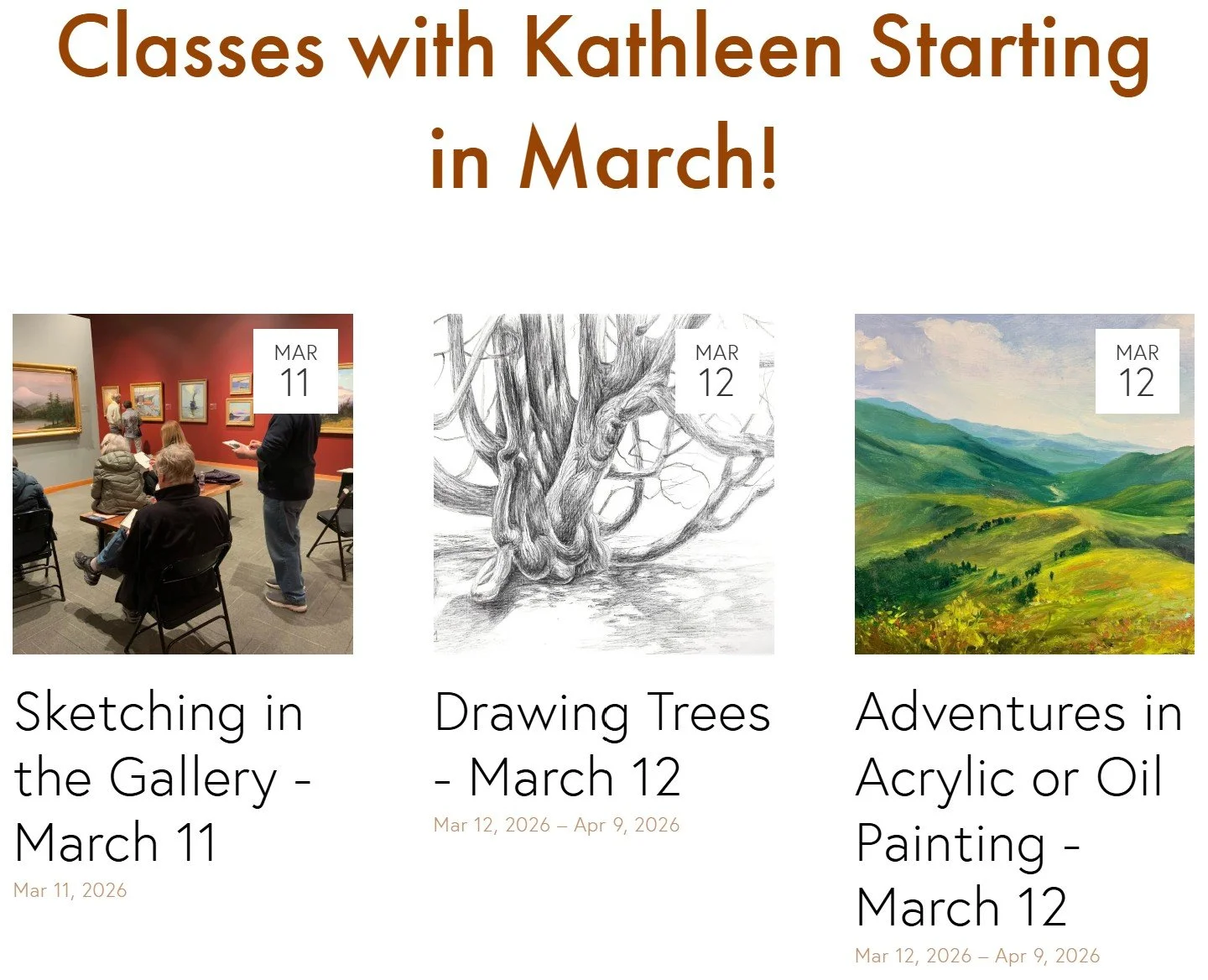 Classes with Kathleen Starting in March!