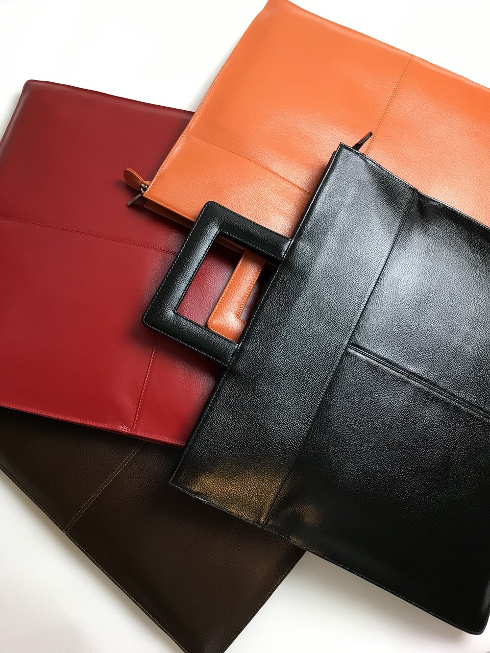 Oversized Foldover Leather Clutch Bag (Jennifer) — P. Sherrod & Co