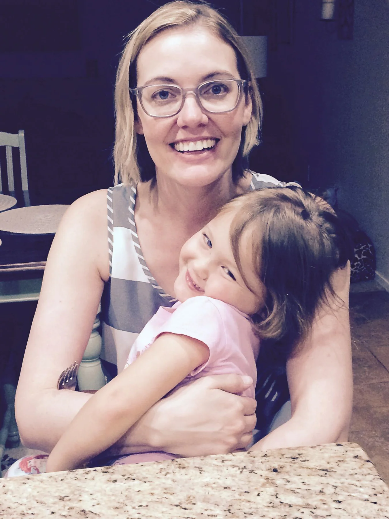 Waiting for the cupcakes to bake at Poppa and Mimi's home.