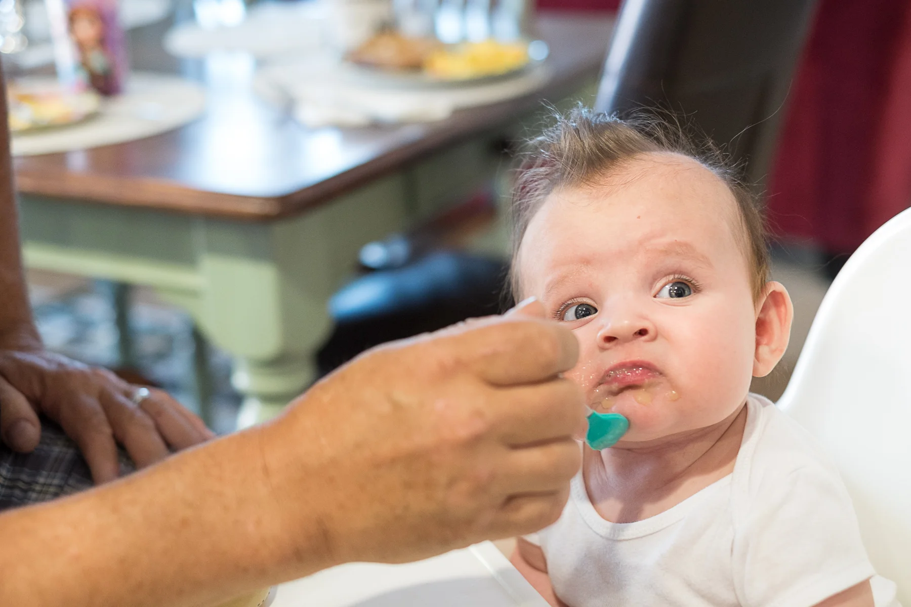 Poppa must have said this was the last bite. 