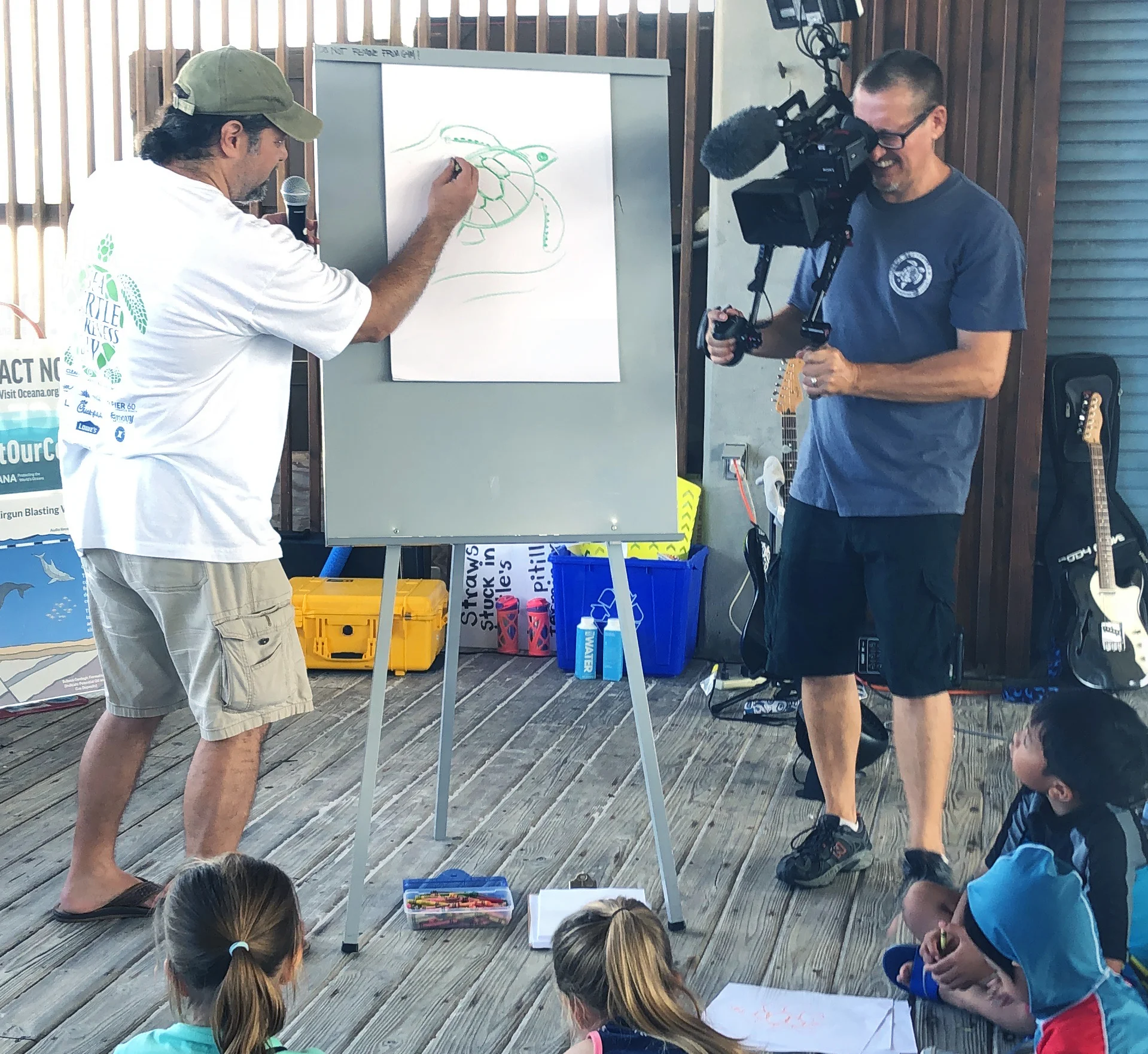 Drawing an Atlantic Green Sea Turtle