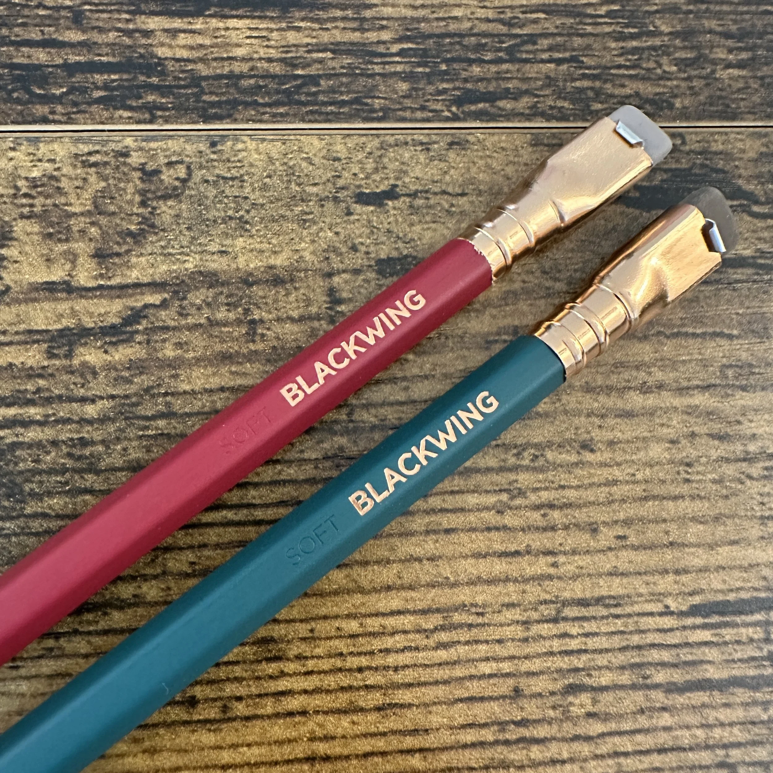 Blackwing Matte Red and Matte Green Close-up