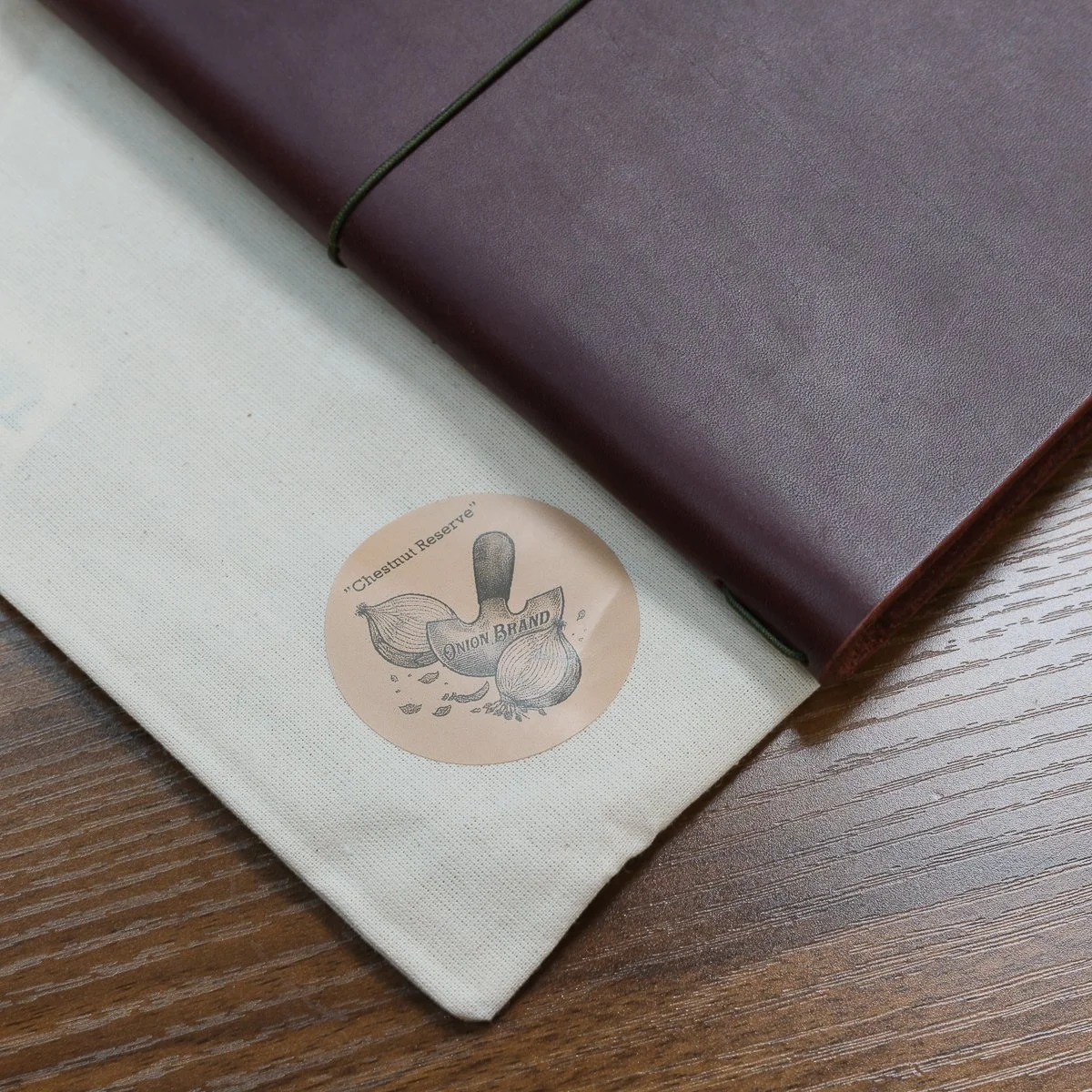 OnionBrand A5 Chestnut Reserve Leather Close-Up