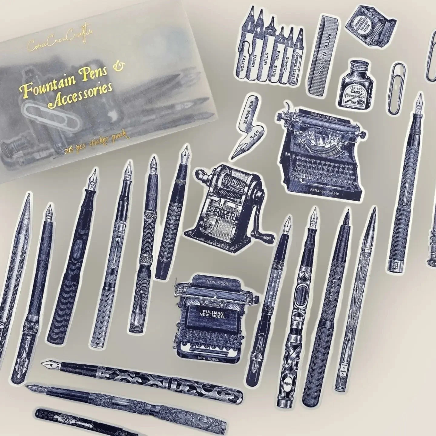 Fountain Pen Sticker Packs Layout