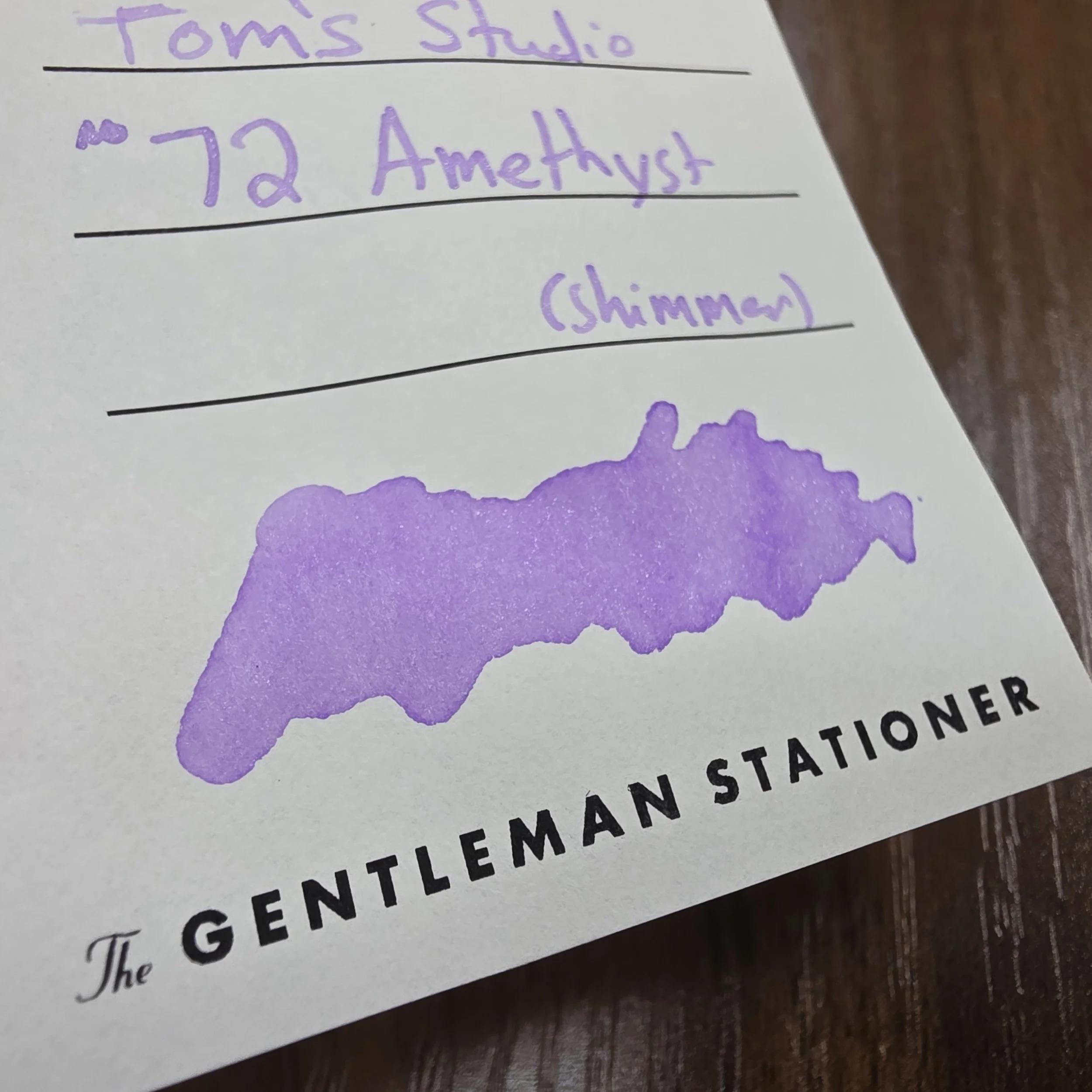 Tom's Studio Shimmer Ink No. 72 Amethyst Swatch