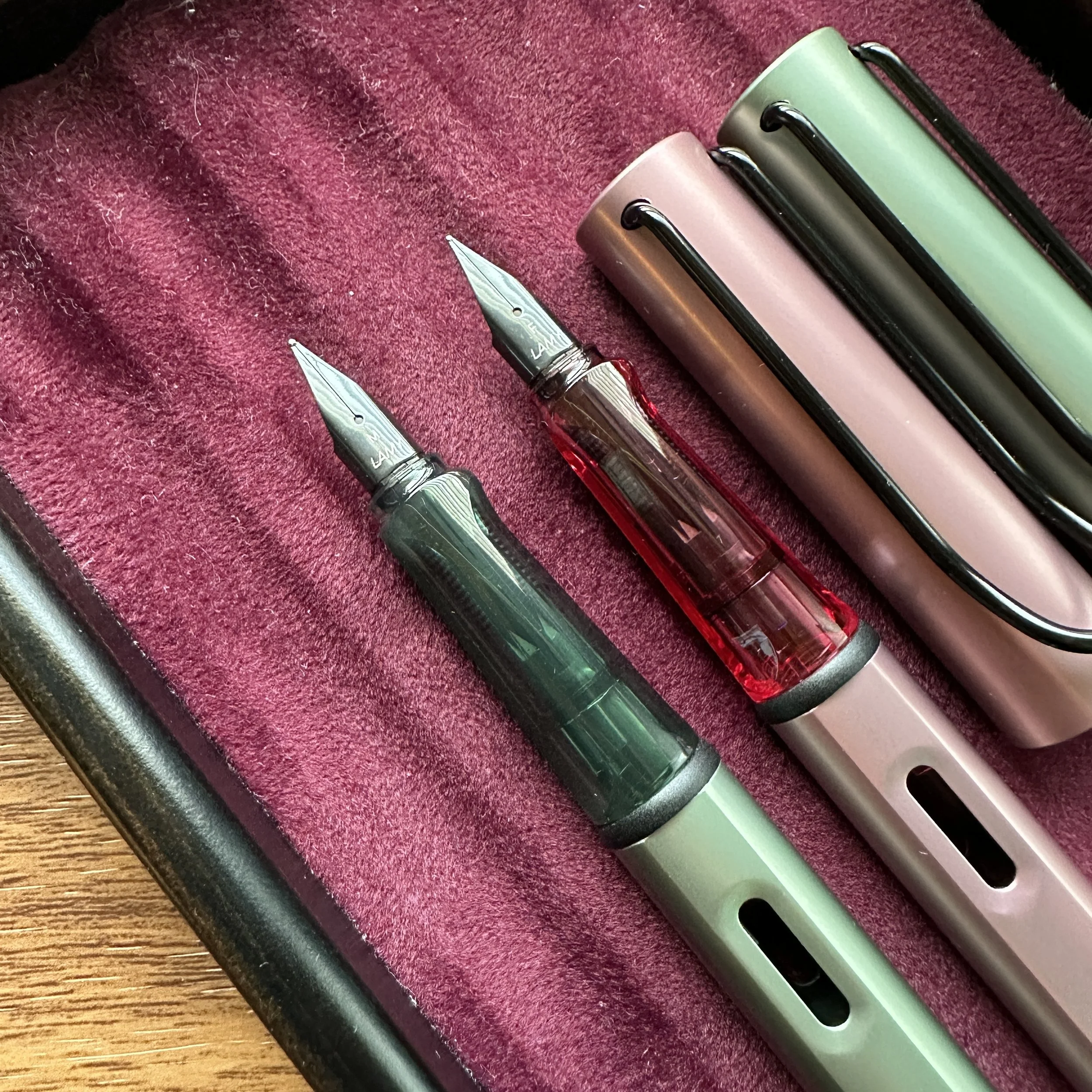 Lamy AL-Star Fountain Pen Sage and Autumn Pink Nibs