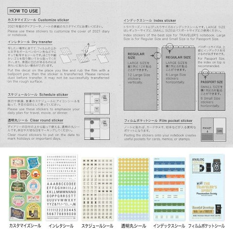 Traveler's Company 2026 Sticker Set Reverse