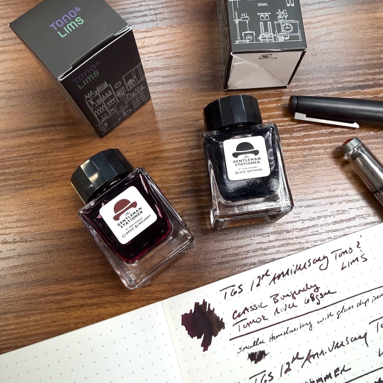 TGS 12th Anniversary Tono & Lims Inks Classic Burgundy and Black Shimmer