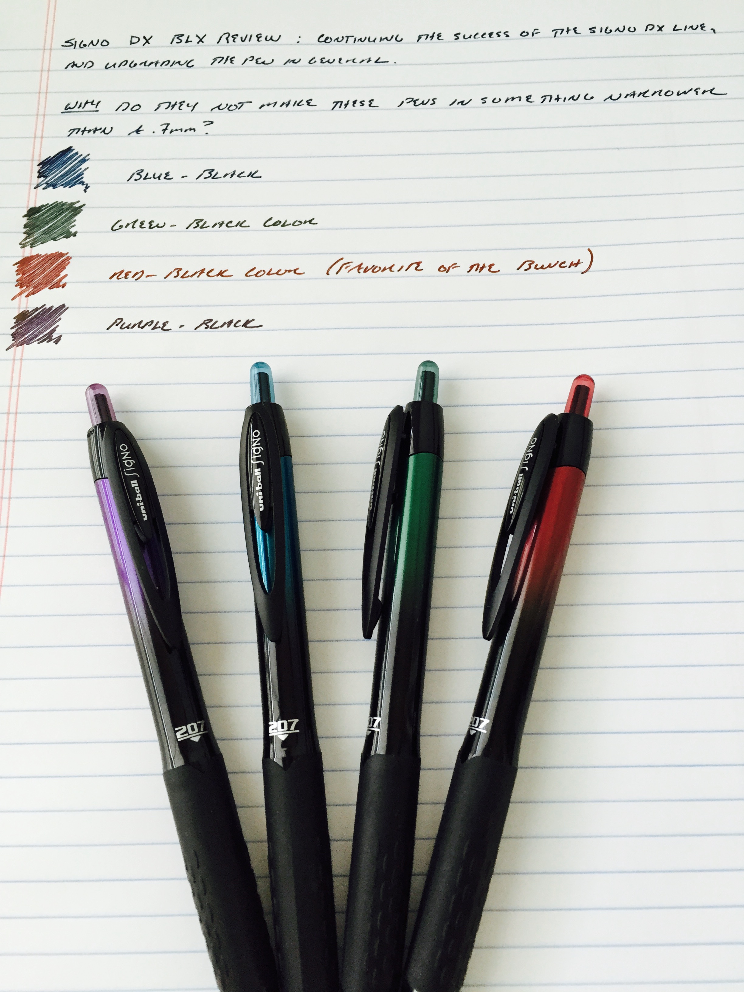 Review AND GIVEAWAY: Uniball Signo 207 BLX .7mm Gel Pens — The Gentleman  Stationer