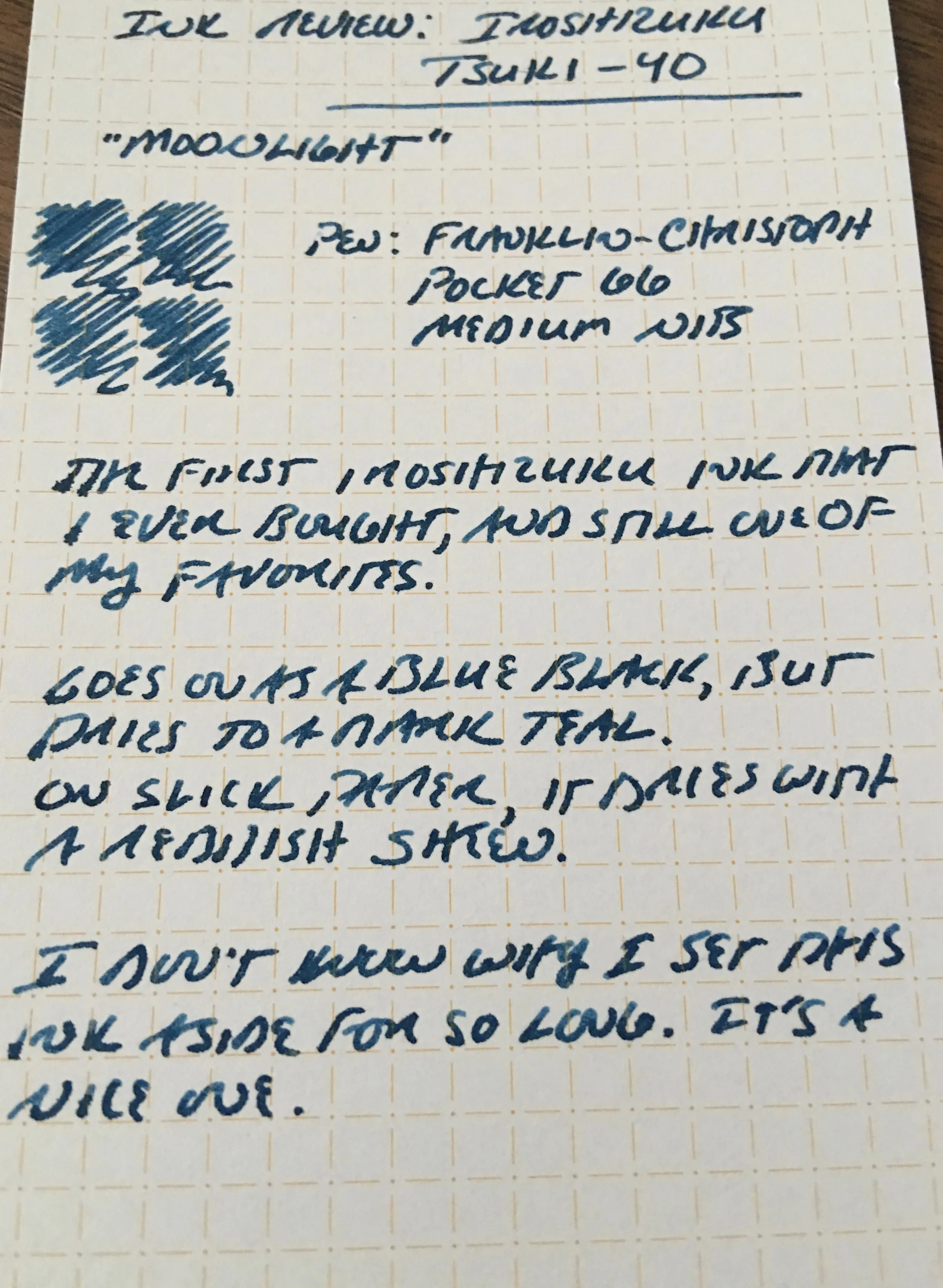 Pilot Iroshizuku Tsuki-Yo Fountain Pen Ink – Review –  – Fountain  Pen, Ink, and Stationery Reviews