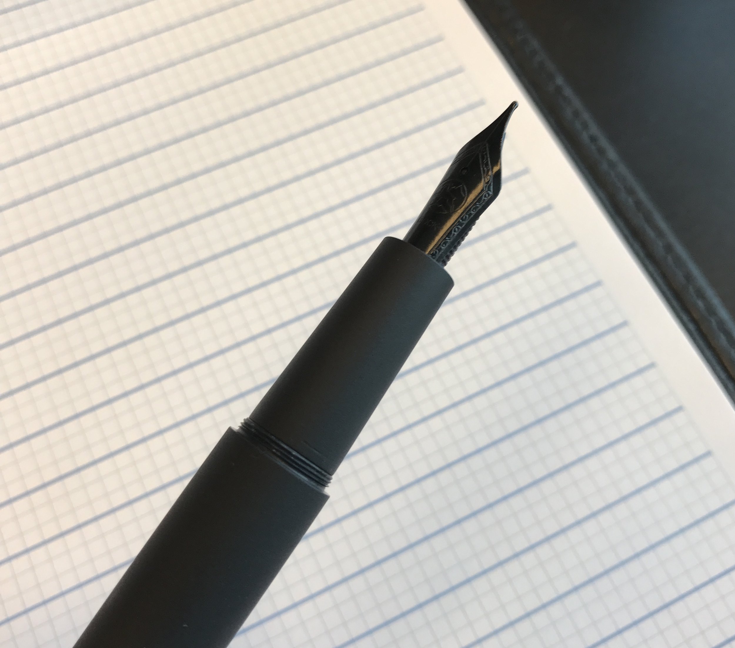 The Trilogy Zero features a smooth section and a black PVC-coated Bock Nib.