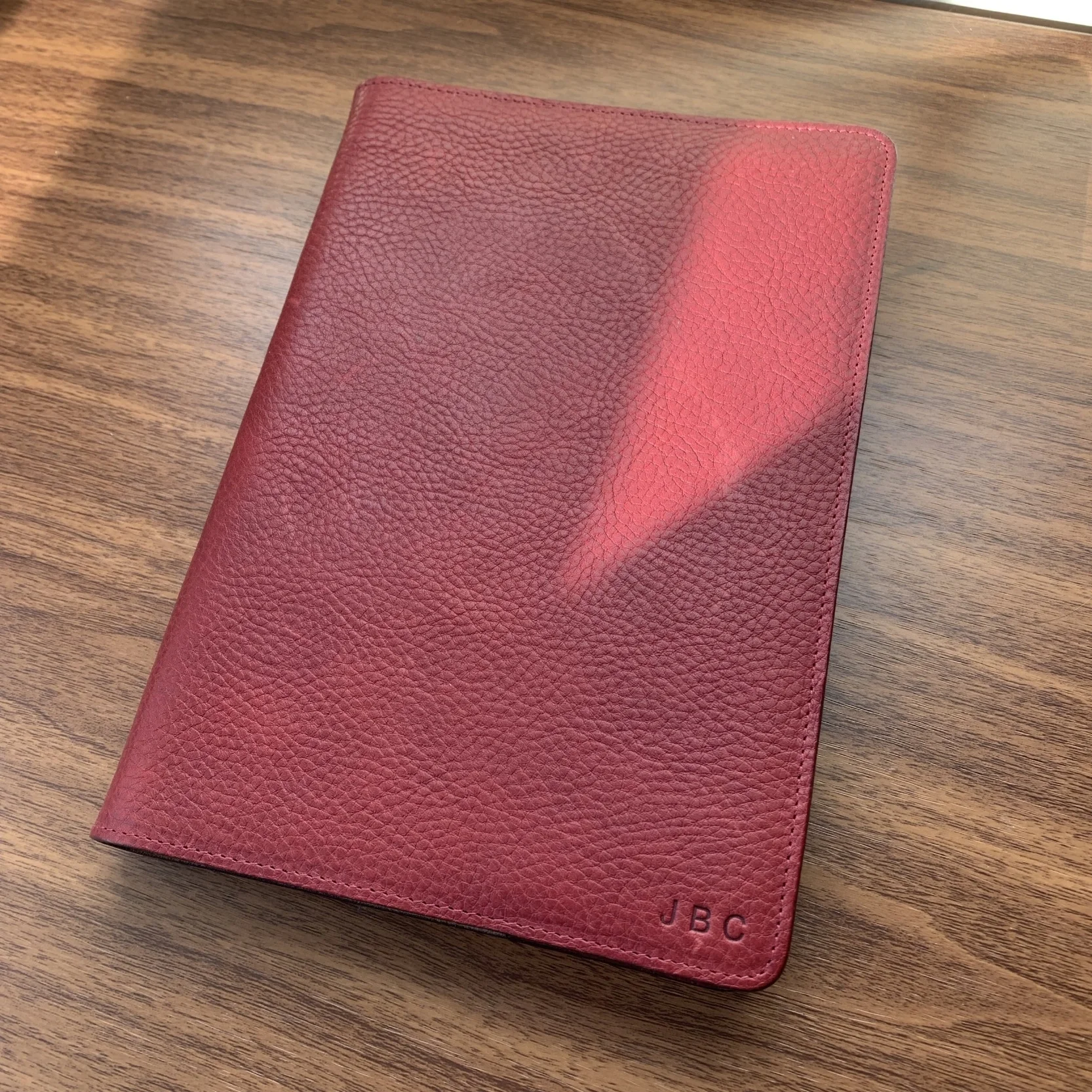 Burgundy leather Hobonichi Cousin cover A5